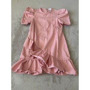 Likely‎ Size 0 Nikki Dress In Rose Shadow Pink Ruffle Mini Cocktail Puff Sleeve